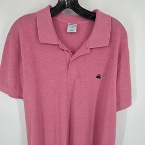 Brooks Brothers Mens XL Performance Polo Shirt Pink Slim Fit Short Sleeve